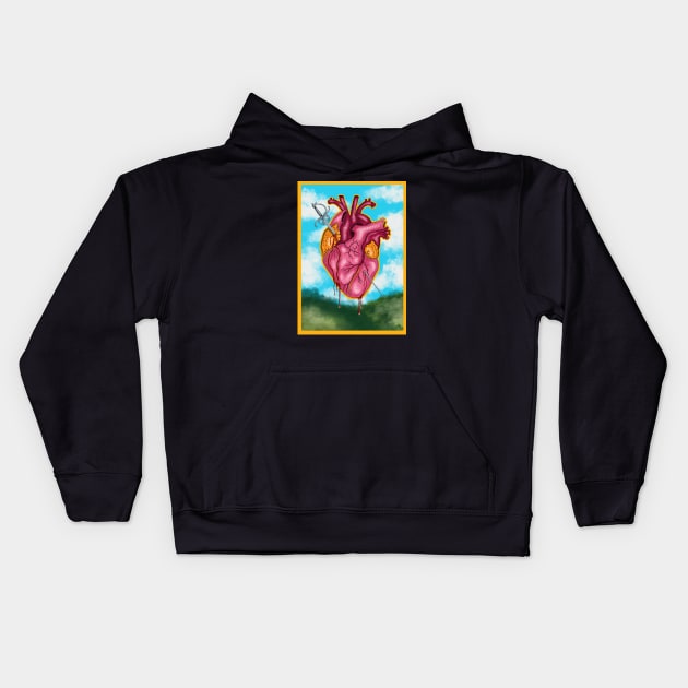 Heart Attack Digital Painting Kids Hoodie by NibsonMother